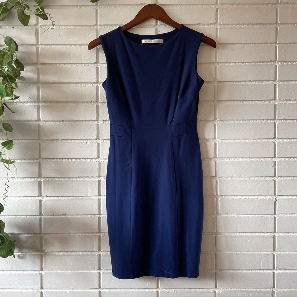 Susana Monaco Classy Fitted Bodycon Dress in Navy Blue - S